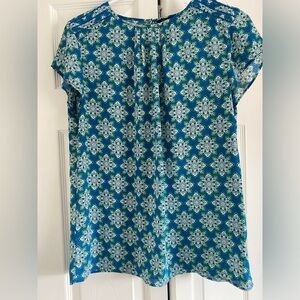 Banana Republic Blue and Teal Floral Blouse